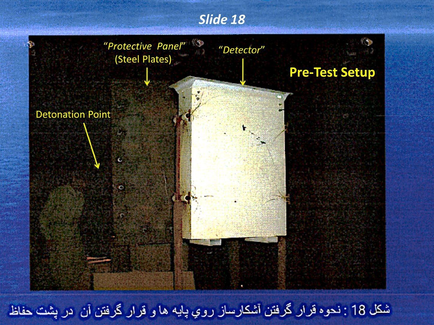 شکل ۴.۳۱. تصویری از ارائه آرشیوی «نتایج آزمون ماریوان» که جابه‌جایی و تغییر شکل پنل را در اثر انفجار نشان می‌دهد.