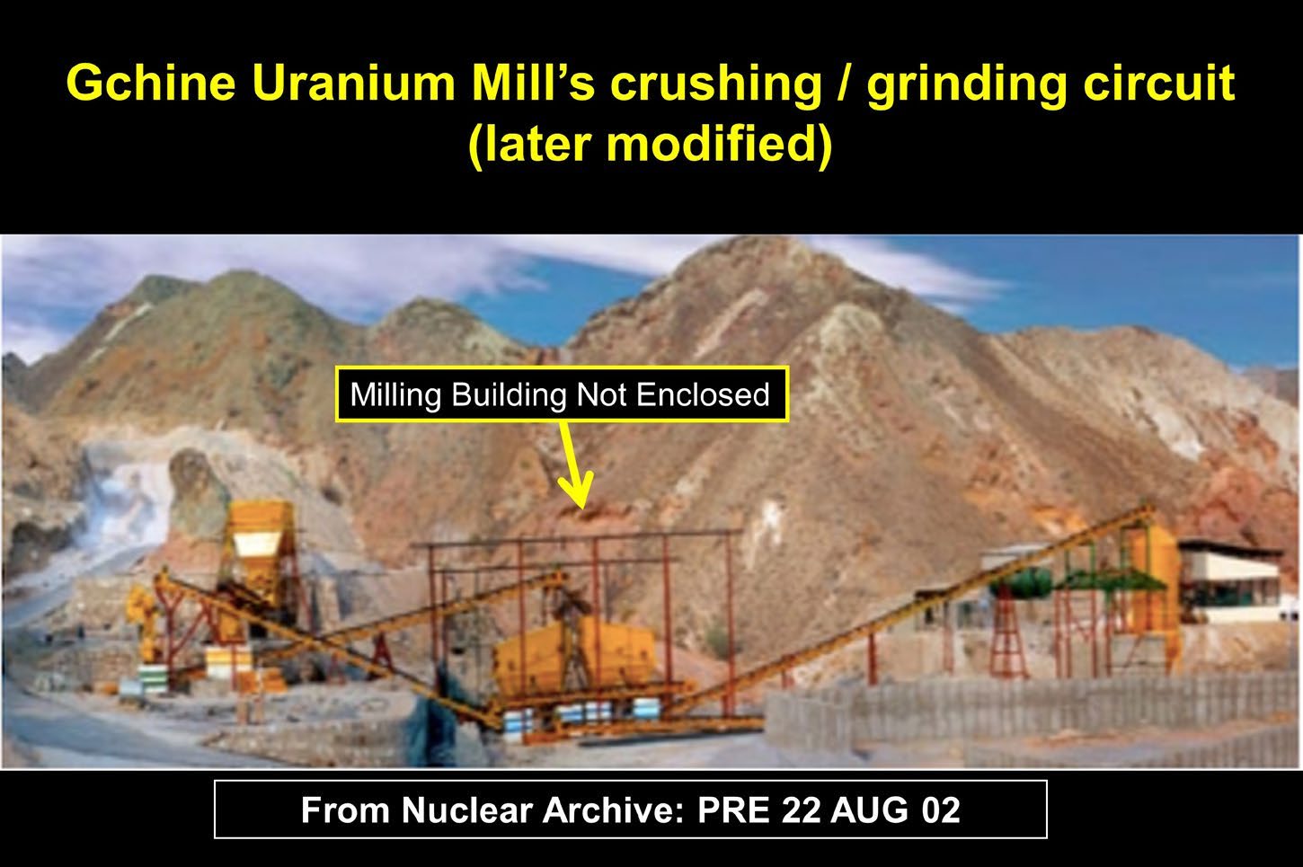 شکل ۸.۴. تصویر نمای نزدیک از آرشیو هسته‌ای که ساختمان آسیاب را پیش از آن‌که محصور شود نشان می‌دهد.