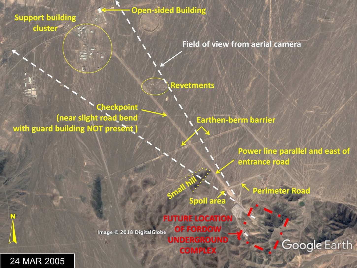 شکل ۸.۱۵B. هم‌بسته‌سازی محل ساخت ساختمان پشتیبان الغدیر با کارخانه سانتریفیوژ فردو.