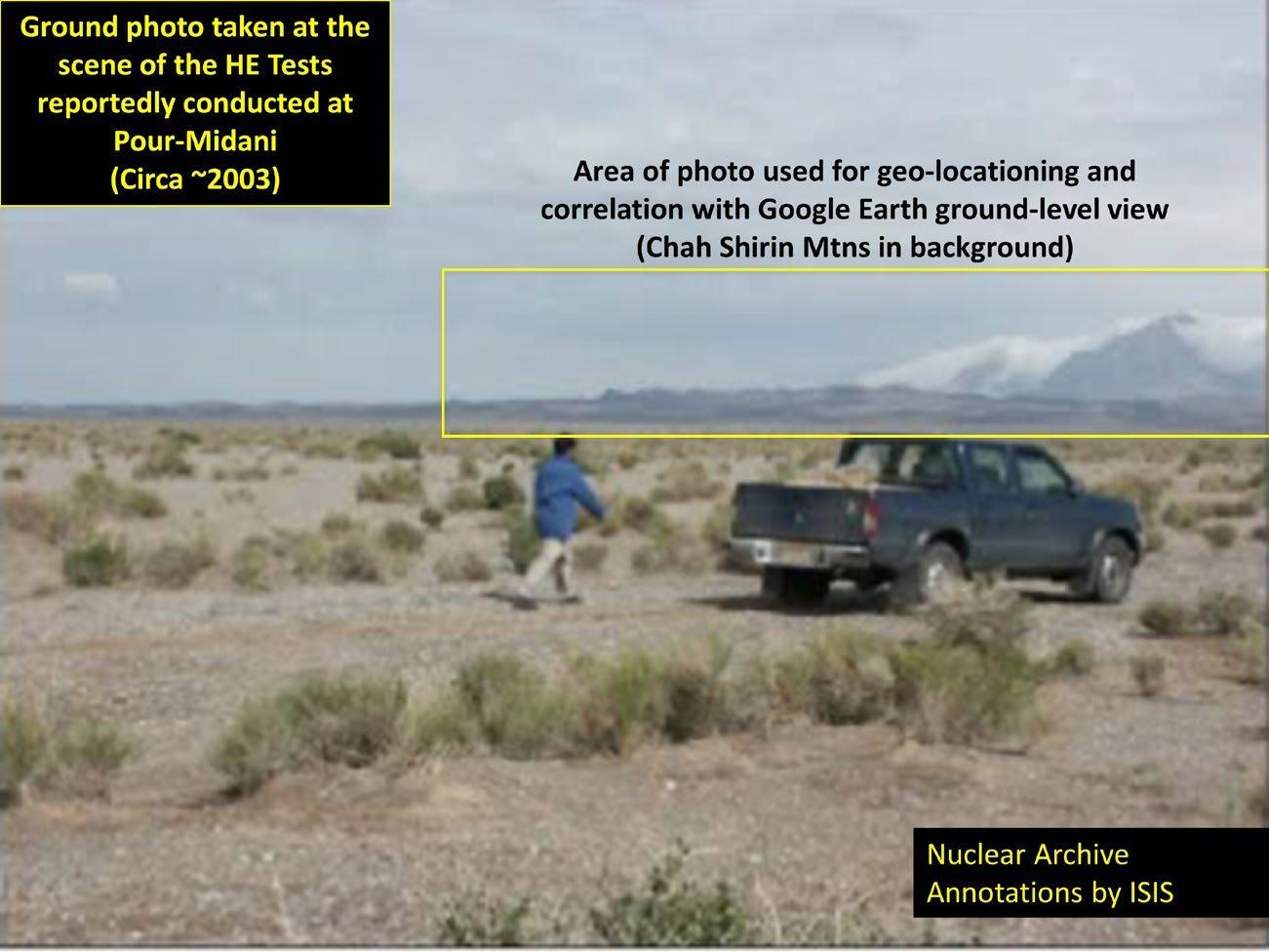 شکل ۹.۲۱B. هم‌بستگیِ منطقه کلیِ آزمایش دوم و سوم انفجار قوی با تصاویر زمینیِ آرشیو هسته‌ای و تصاویر ماهواره‌ای تجاری جدیدتر.