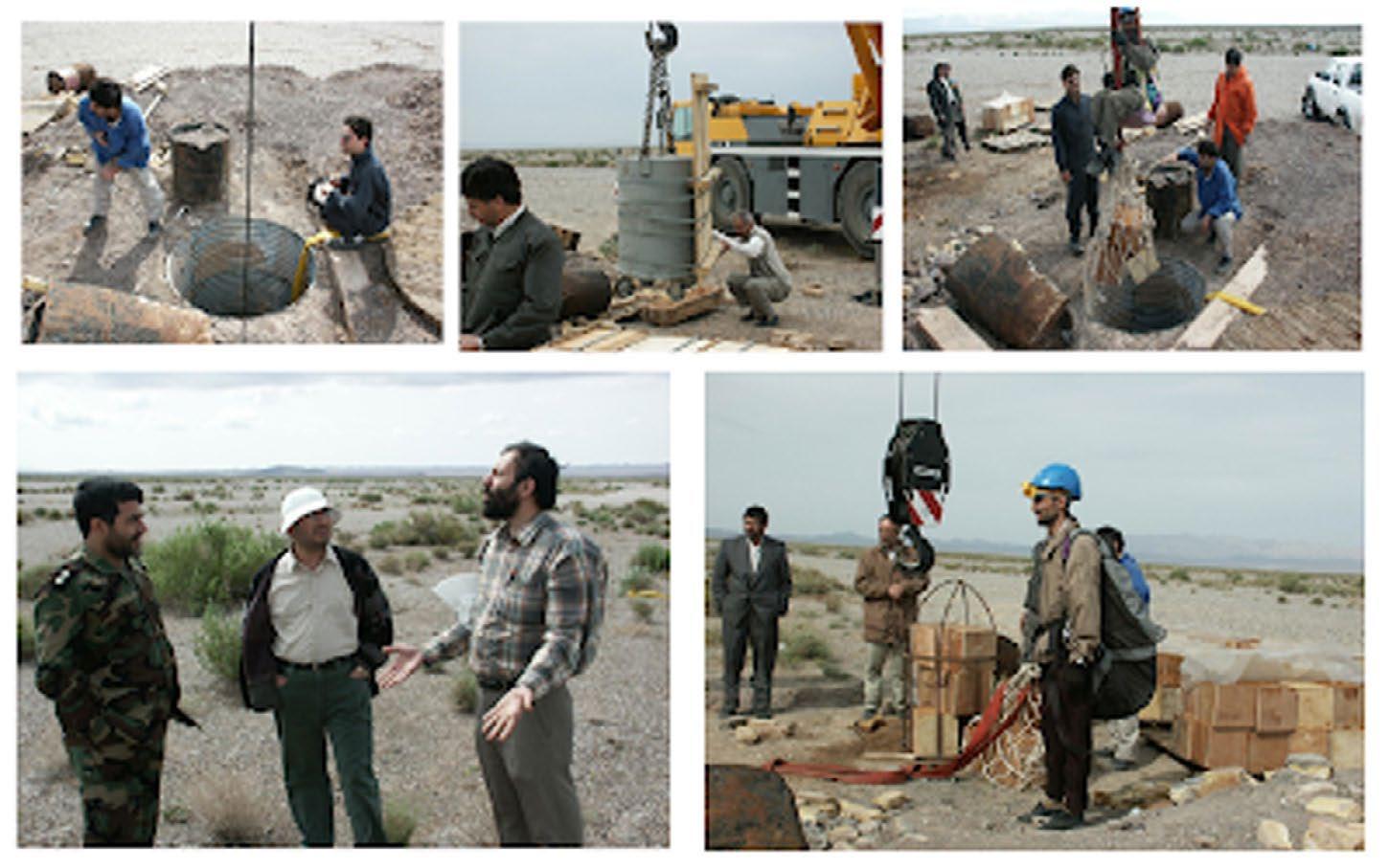 شکل ۹.۲۶. مسیر گردش/اعزامِ بررسی محل، در مقایسه با جای سه محل بالقوه آزمایش هسته‌ای که پیش‌تر شناسایی شده بودند. به‌نظر می‌رسد گروه بررسی، پس از عبور از نای‌بند، با حرکت خارج از جاده به سمت ناحیه پیمایش رفته است. نقشه مسیر توسط کارشناسان دولت اسرائیل که به آرشیو هسته‌ای آشنایی داشتند ترسیم شده و با ترتیب عکس‌های زمینیِ موجود در آرشیوِ سفر گروه به محل پیمایش سازگار است (که در اینجا نشان داده نشده‌اند).