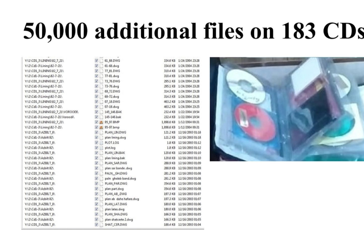 شکل P.5. اسلایدی از اسرائیل که فایل‌های روی یک دیسک رایانه‌ای ایرانی را فهرست می‌کند.